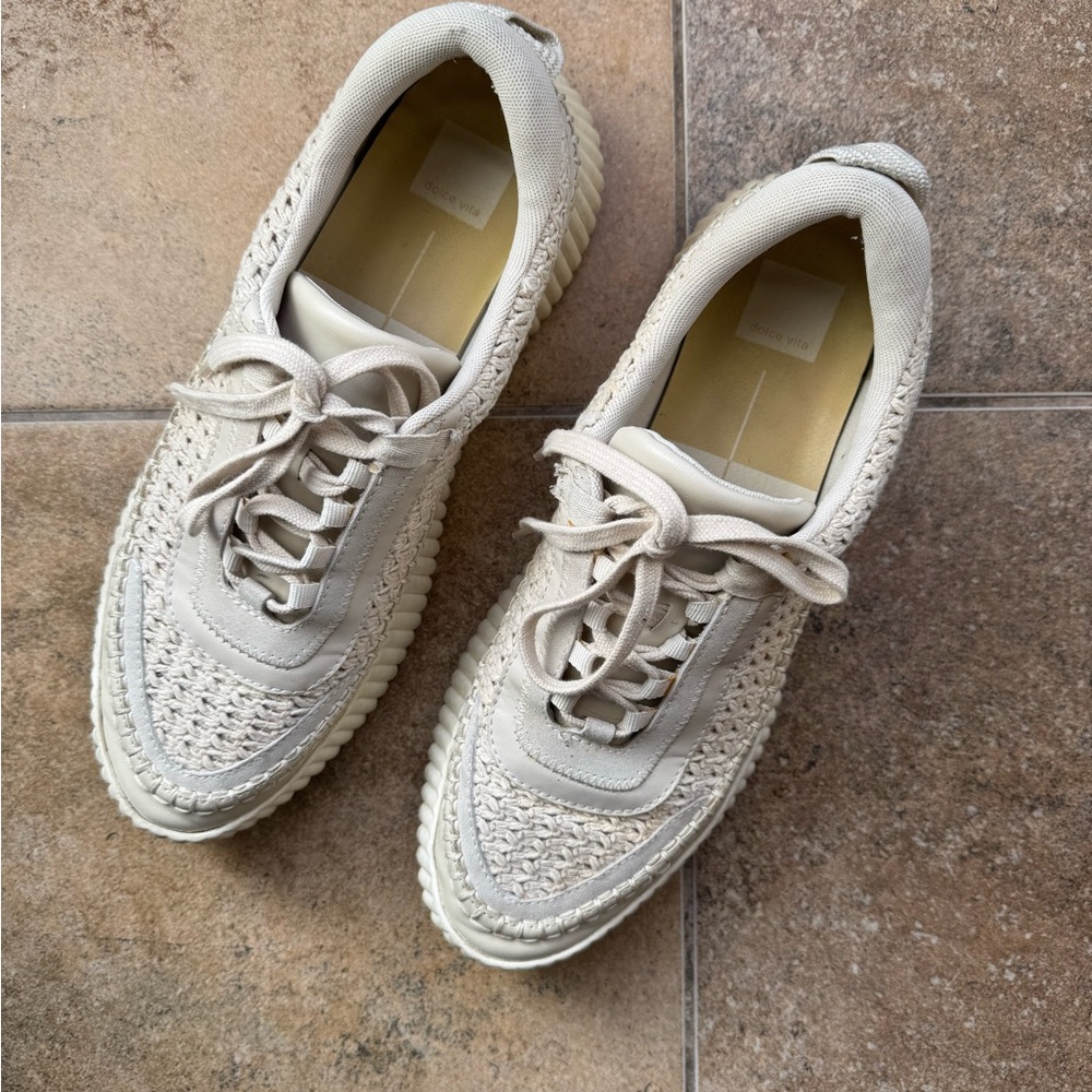 Dolce Vita Dolan Cream Woven Sneakers